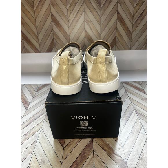 NWT Vionic Uptown Metallic Slip On Penny Loafer Flat Gold Leather Women's US 8.5 - Picture 7 of 10